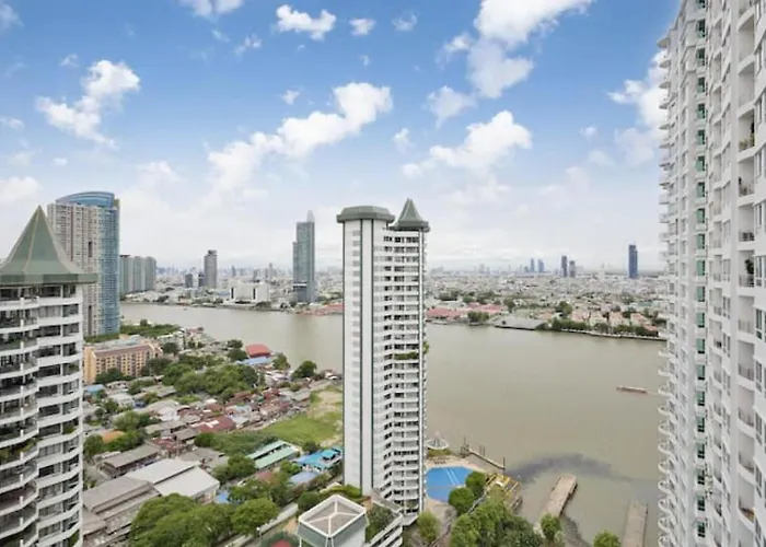 Superbe 2 Chb Avec Vue Sur Rivière, Gym Et Piscine Appartement Bangkok